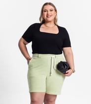 Shorts Feminino Plus Size Secret Glam Verde