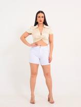 Shorts Feminino Sarja Lycra Woman Branco Shorts Feminino Sarja Lycra Woman Branco