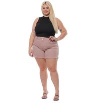 Shorts Feminino Sarja Plus Razon Jeans Rose Shorts Feminino Sarja Plus Razon Jeans Rose