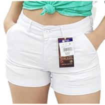 Shorts Feminino Sarja Social Bivik Bolso Faca Lycra Cores