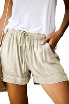 Shorts Feminino Wielsscca com Cós Elástico e Cordão, Bolsos