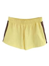 Shorts femininos BEAUDRM, listrados de verão, de basquete, casuais, amarelos