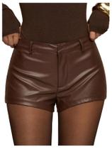 Shorts femininos BEAUDRM Y2k de material sintético marrom café XXS-XXXXL
