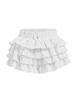 Shorts femininos BEAUDRM Y2K Gingham com cintura elástica branca Shorts femininos BEAUDRM Y2K Gingham com cintura elástica branca