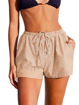 Shorts femininos CUPSHE listrados de cintura alta, marrom, tamanho M Shorts femininos CUPSHE listrados de cintura alta, marrom, tamanho M