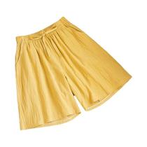 Shorts Femininos De Algodão De Cintura Alta, Casuais De Verão, Sólidos, Com Dois Bolsos, Caimento