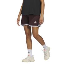 Shorts femininos de basquete de malha alta da Adidas Aurora Ruby