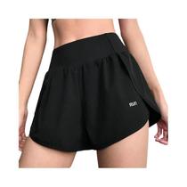 Shorts Femininos De Cintura Alta De Secagem Rápida Para Yoga E Corrida, Caimento Solto Com Forro