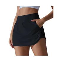 Shorts Femininos De Secagem Rápida Com Dupla Camada Para Academia, Corrida E Treino, Com Bolso