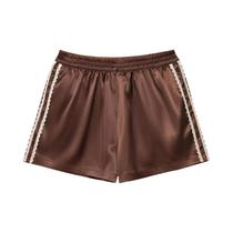 Shorts Femininos De Verão Em Seda Com Renda, Imitação De Babados, Calcinhas De Cetim Antiexposição, Shorts Femininos De Verão Em Seda Com Renda, Imitação De Babados, Calcinhas De Cetim Antiexposição,