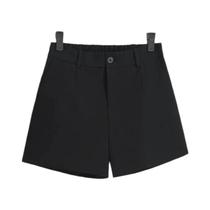 Shorts Femininos Elegantes Com Cintura Elástica Estilo Coreano Casual Para Escritório