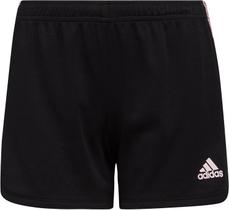 Shorts femininos grandes de 3 listras Adidas Mesh Adi preto/rosa