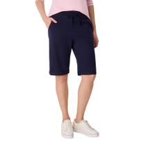 Shorts femininos Hanes Bermuda de French Terry azul-marinho - Tamanho M Shorts femininos Hanes Bermuda de French Terry azul-marinho - Tamanho M