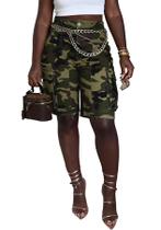 Shorts femininos LETSVDO Baggy Camo Cargo Y2k High Rise Plus Size Shorts femininos LETSVDO Baggy Camo Cargo Y2k High Rise Plus Size