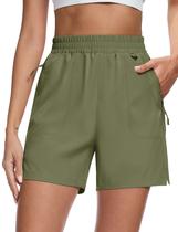 Shorts femininos MAGCOMSEN, atléticos, de secagem rápida, para caminhada, verdes, M Shorts femininos MAGCOMSEN, atléticos, de secagem rápida, para caminhada, verdes, M