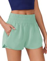 Shorts femininos PINSPARK de cintura alta para correr 7,5 cm com bolsos Shorts femininos PINSPARK de cintura alta para correr 7,5 cm com bolsos