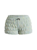Shorts femininos SOLY HUX, babados, xadrez, renda Y2k, azul/amarelo