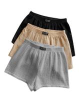 Shorts femininos SOLY HUX, elásticos de verão, cintura larga, perna larga, pacote com 3