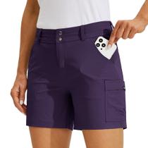 Shorts femininos Willit Golf Cargo Quick Dry Hiking Purple 14