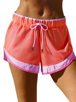 Shorts Fisoew Women Athletic 2 em 1, de cintura alta, laranja
