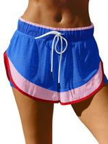 Shorts Fisoew Women Athletic 2 em 1 de corrida de cintura alta, azuis Shorts Fisoew Women Athletic 2 em 1 de corrida de cintura alta, azuis