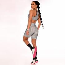 Shorts Fitness Texturizado Branco 3D