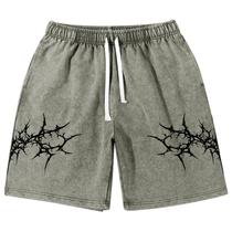 Shorts Fkatuzi Graphic Y2k Streetwear para homens, verde militar, 2XL