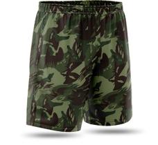 Shorts Futebol Esportes Infantil Menino Poliéster Bermuda Calção Camuflado Exército