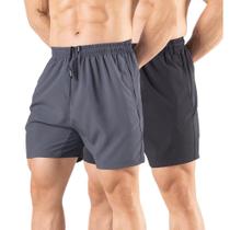 Shorts Gaglg 5" Corrida Secagem Rápida 2 Unidades com Bolsos com Zíper Shorts Gaglg 5" Corrida Secagem Rápida 2 Unidades com Bolsos com Zíper
