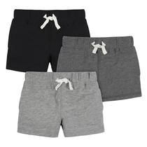 Shorts Gerber Baby Boys, pacote com 3 pull-on, cinza e preto, 12 m Shorts Gerber Baby Boys, pacote com 3 pull-on, cinza e preto, 12 m