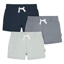 Shorts Gerber Baby Boys, pacote com 3 unidades, malha azul