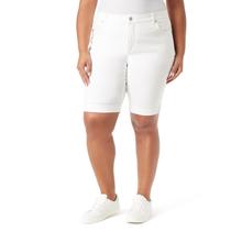 Shorts Gloria Vanderbilt Amanda Bermuda Cintura Alta Vintage Blanco