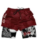 Shorts GORGLITTER 2 em 1 com estampa de anime Quick Dry para homens