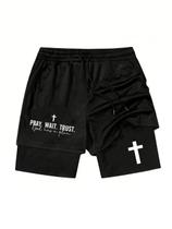 Shorts GYOVL Men 2 em 1 Eu posso fazer todas as coisas através do XL