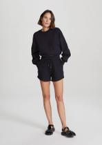 Shorts Hering Feminino Em Moletom - Preto