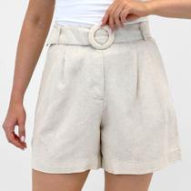 Shorts Hering Tecido Alfaiataria Meia Coxa Feminino