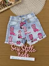 Shorts Infantil Animê Verão Jeans Country Shorts Infantil Animê Verão Jeans Country