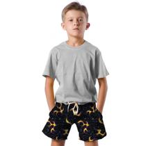 Shorts Infantil Bermuda Calção Praia Raios Estrelas Space Cartoon 631 Shorts Infantil Bermuda Calção Praia Raios Estrelas Space Cartoon 631