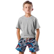 Shorts Infantil Bermuda Calção Praia Verão Caudas Arte Cartoon Colorido 675