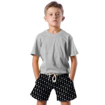 Shorts Infantil Bermuda Calção Praia Verão Chave Caveira White 337 Shorts Infantil Bermuda Calção Praia Verão Chave Caveira White 337