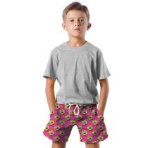 Shorts Infantil Bermuda Calção Praia Verão Esponja Cartoon Funny Fun 73