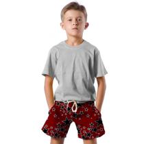 Shorts Infantil Bermuda Calção Praia Verão Estrelas Preto Black Arte 725
