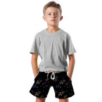 Shorts Infantil Bermuda Calção Praia Verão Foguetes Aliem Space Arte 396 Shorts Infantil Bermuda Calção Praia Verão Foguetes Aliem Space Arte 396