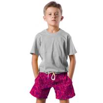 Shorts Infantil Bermuda Calção Praia Verão Gosma Cartoon Arte Vermelho 570