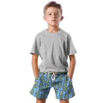 Shorts Infantil Bermuda Calção Praia Verão Lemonade Suco Limonada Cartoon 464