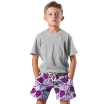 Shorts Infantil Bermuda Calção Praia Verão Morango Arte Cartoon Roxo Vermelho 555 Shorts Infantil Bermuda Calção Praia Verão Morango Arte Cartoon Roxo Vermelho 555