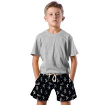Shorts Infantil Bermuda Calção Praia Verão Múmia Egito Cartoon Funny 504