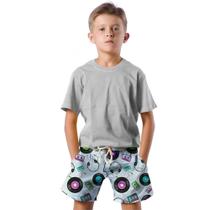 Shorts Infantil Bermuda Calção Praia Verão Música Arte Headphone Color 484 Shorts Infantil Bermuda Calção Praia Verão Música Arte Headphone Color 484
