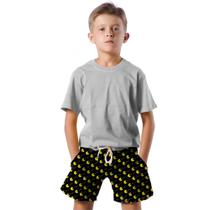 Shorts Infantil Bermuda Calção Praia Verão Pac Man Game Retro 343