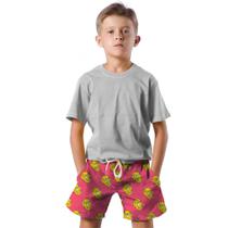 Shorts Infantil Bermuda Calção Praia Verão Personagem Cartoon Gesto 181